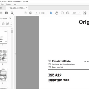 Pottinger Tractor TOP 280 EUROTOP 280 Spare parts list Manual - PDF DOWNLOAD