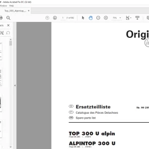 Pottinger Tractor TOP 300 U alpin ALPINTOP 300 U Spare parts list Manual - PDF DOWNLOAD