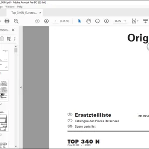 Pottinger Tractor TOP 340 N EUROTOP 340 N Spare parts list Manual - PDF DOWNLOAD