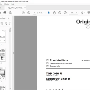 Pottinger Tractor TOP 340 U EUROTOP 340 U Spare parts list Manual  - PDF DOWNLOAD