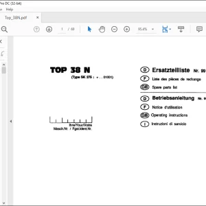 Pottinger Tractor TOP 38 N Spare parts list Manual - PDF DOWNLOAD