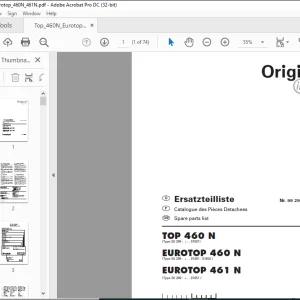 Pottinger Tractor TOP 460 N EUROTOP 460 N EUROTOP 461 N Spare parts list Manual - PDF DOWNLOAD