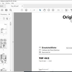 Pottinger Tractor TOP 462 Spare parts list Manual  - PDF DOWNLOAD