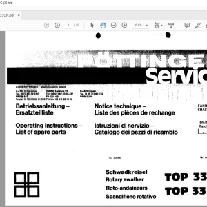 Pottinger Tractor TOP 55R TOP 55 UN Spare parts list Manual - PDF DOWNLOAD