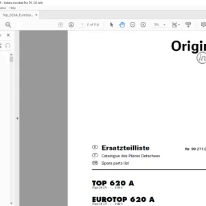 Pottinger Tractor TOP 620 A EUROTOP 620 A Spare parts list Manual - PDF DOWNLOAD