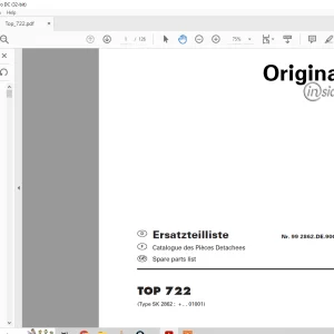 Pottinger Tractor TOP 722 Spare parts list Manual - PDF DOWNLOAD
