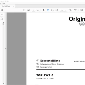 Pottinger Tractor TOP 762 C Spare parts list Manual - PDF DOWNLOAD