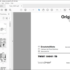 Pottinger Tractor TWIST 12001 TD Spare parts list Manual - PDF DOWNLOAD
