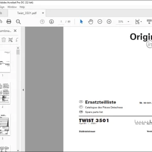 Pottinger Tractor TWIST 3501 Spare parts list Manual  - PDF DOWNLOAD