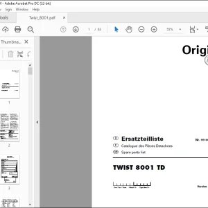 Pottinger Tractor TWIST 8001 Spare parts list Manual - PDF DOWNLOAD