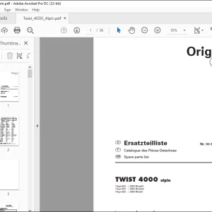 Pottinger Tractor Twist 4000 Alpin Spare parts list Manual - PDF DOWNLOAD