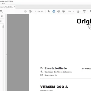 Pottinger Tractor VITASEM 302 A Spare Parts Manual - PDF DOWNLOAD