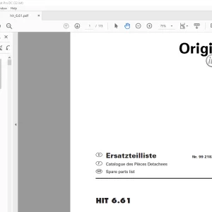 Pottinger Tractor hit 6.61 Spare parts list Manual  - PDF DOWNLOAD