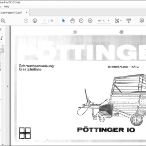 Pottinger Tractor ladewagen 10 Gebrauchsanweisung Ersatzteilliste Manual - PDF DOWNLOAD