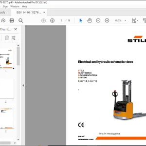 STILL STED FORKLIFT EGV 14 EGV 16 Electrical and hydraulic schematic Manual - PDF DOWNLOAD