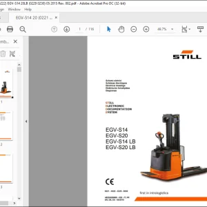 STILL STED FORKLIFT EGV-S14 EGV-S20 EGV-S14 LB EGV-S20 LB Electrical drawings Schematic Manual - PDF DOWNLOAD