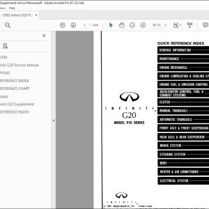 1993 Infiniti G20 P10 Series (Supplement) Service Manual - PDF DOWNLOAD