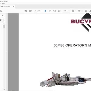 CAT BUCYRUS 30MB3 OPERATOR’S MANUAL BI620138  - PDF DOWNLOAD