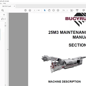 CAT Bucyrus 25M3 MAINTENANCE MANUAL BI619315 - PDF DOWNLOAD
