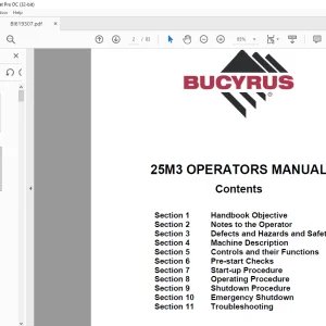 CAT Bucyrus 25M3 OPERATORS MANUAL BI619307 -  PDF DOWNLOAD