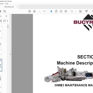 CAT Bucyrus 30MB3 MAINTENANCE MANUAL BI620063 - PDF DOWNLOAD