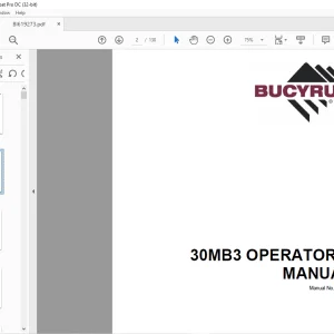 CAT Bucyrus 30MB3 OPERATOR’S MANUAL BI619273  - PDF DOWNLOAD