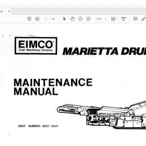 CAT Bucyrus 3612 Eimco Marietta Drum Miner Maintenance Manual BI000035 - PDF DOWNLOAD