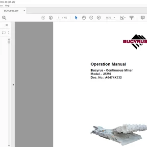 CAT Bucyrus Continuous Miner 25M0 Operation Manual BI000986 - PDF DOWNLOAD