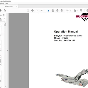 CAT Bucyrus Continuous Miner 25M3 Operation Manual BI000979  -  PDF DOWNLOAD
