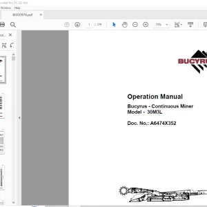 CAT Bucyrus Continuous Miner 30M3L Operation Manual BI000976 - PDF DOWNLOAD