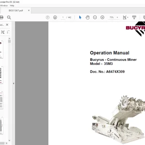 CAT Bucyrus Continuous Miner 35M3 Operation Manual BI001567 - PDF DOWNLOAD