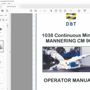 CAT Bucyrus DBT 1038 Continuous Miner MANNERING CM 96 OPERATOR MANUAL BI619278 - PDF DOWNLOAD