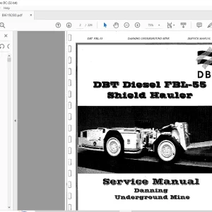CAT Bucyrus DBT Diesel FBL-55 Shield Hauler Service Manual BI619280 - PDF DOWNLOAD