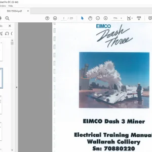 CAT Bucyrus EIMCO Dash 3 Miner Electrical Training Manual BI619064 - PDF DOWNLOAD