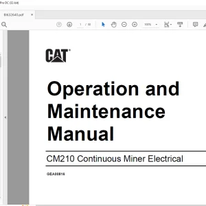 CAT CM210 Continuous Miner Electrical Operation and Maintenance Manual BI632640 - PDF DOWNLOAD