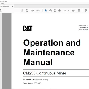 CAT CM235 Continuous Miner Operation and Maintenance Manual BI016853 - PDF DOWNLOAD