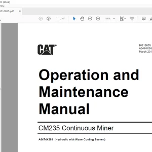 CAT CM235 Continuous Miner Operation and Maintenance Manual BI016855  - PDF DOWNLOAD