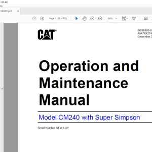 CAT CM240 with Super Simpson Operation and Maintenance Manual BI016880 -  PDF DOWNLOAD