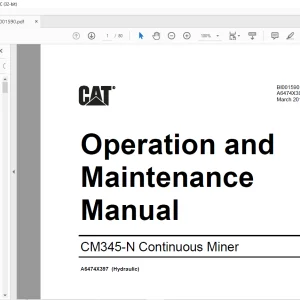 CAT CM345-N Continuous Miner Operation and Maintenance Manual BI001590  - PDF DOWNLOAD
