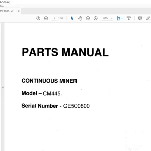CAT CM445 CONTINUOUS MINER PARTS MANUAL 81377576  -  PDF DOWNLOAD