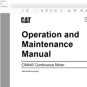 CAT CM445 Continuous Miner Operation and Maintenance Manual BI016884 - PDF DOWNLOAD