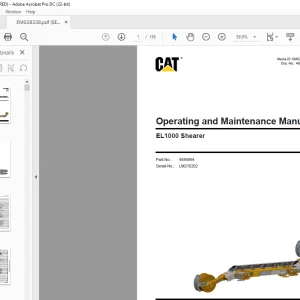 CAT EL 1000 Shearer Operation & Maintenance Manual SN LM210202 - PDF DOWNLOAD