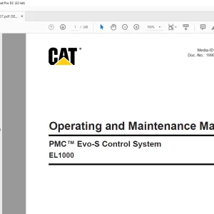 CAT PMC™ Evo-S Control System EL1000 Operating & Maintenance Manual - PDF DOWNLOAD