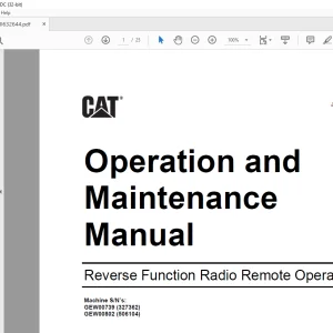 CAT Reverse Function Radio Remote Operation and Maintenance Manual BI632644 - PDF DOWNLOAD