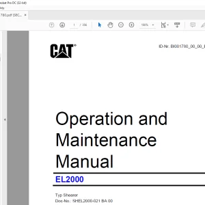 CAT Shearer EL2000 Operation & Maintenance Manual BI001780 - PDF DOWNLOAD