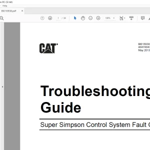 CAT Super Simpson Control System Fault Codes Troubleshooting Guide Manual BI016938  - PDF DOWNLOAD