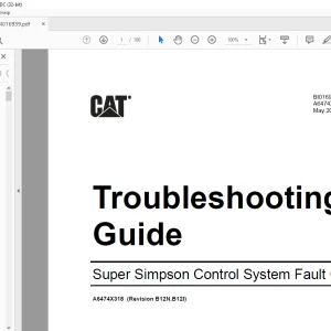 CAT Super Simpson Control System Fault Codes Troubleshooting Guide Manual BI016939 - PDF DOWNLOAD