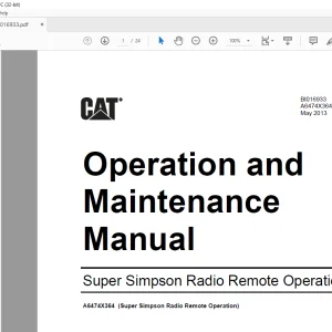 CAT Super Simpson Radio Remote Operation and Maintenance Manual BI016933 - PDF DOWNLOAD