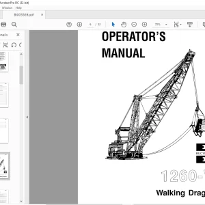 Cat Bucyrus 1260-W Walking Dragline Operator's Manual BI005569 - PDF DOWNLOAD