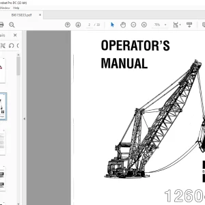 Cat Bucyrus 1260-W Walking Dragline Operator's Manual BI615833 - PDF DOWNLOAD